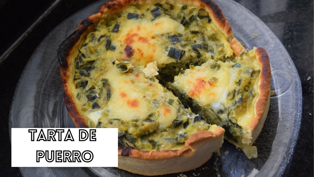 TARTA DE PUERRO | con Masa Casera -facil y económica