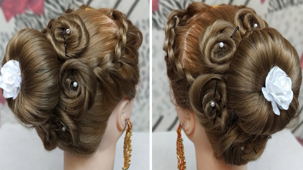 Quick & easy briaded bun hairstyle for long hair  Wedding 