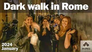 Friday night walk in Trastevere. Rome 4K HDR, Slow TV Italy