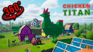 360 VR Chicken Drinks GREEN Milk to become Titan! | Children Song  #kidssong #360video