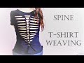 T-shirt Weaving: Spine Pattern DIY T-shirt Cutting Design | No Sewing No Glue