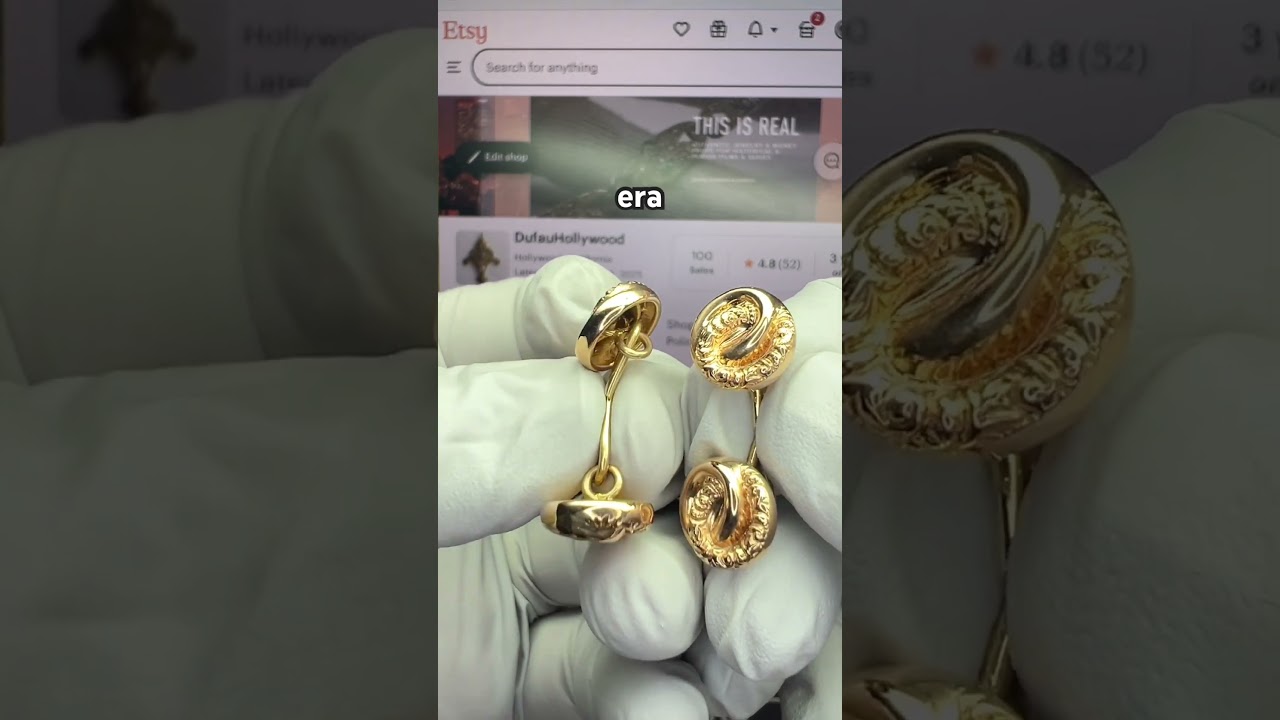 Запонки из 14-каратного золота, викторианская эпоха, приблизительно 1870 год.