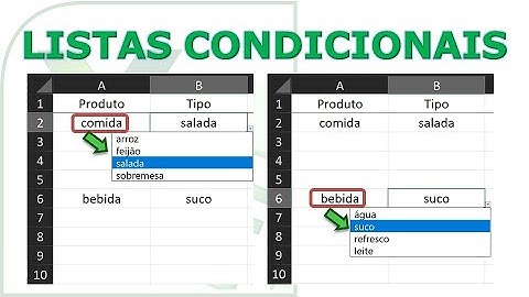 Como mudar as opções de uma lista no EXCEL dependendo do que escolher em outra célula (validação)