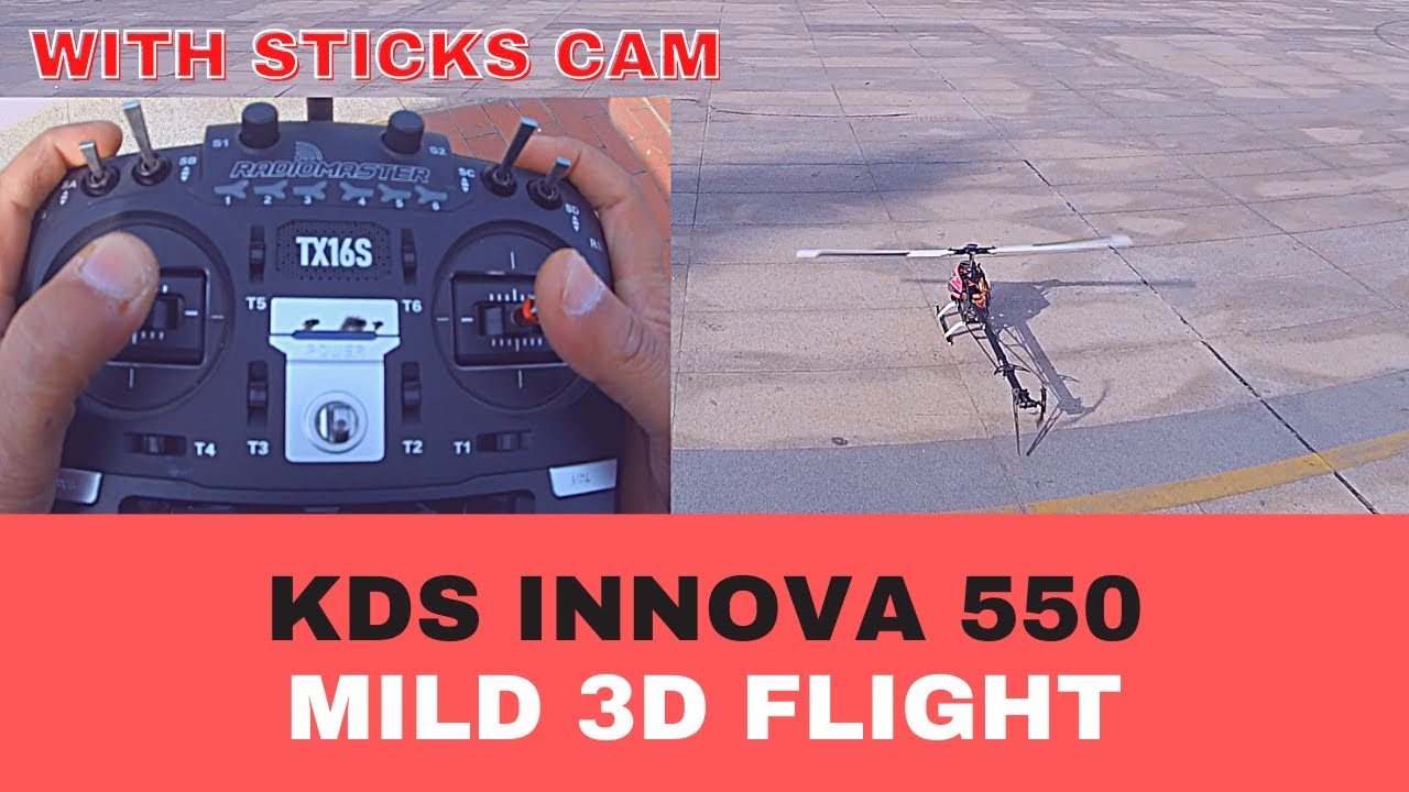 KDS Innova 550 3D RC Helicopter Mild 3D flight with Sticks Cam