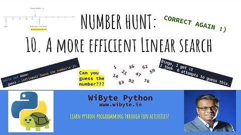 10. Number Hunt activity: Reducing step size on crossing chosen number, an efficient linear search