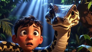 Giant Python Saves a Boy 🐍 | 3D Kids Cartoon Story | Jungle Adventure Animation | Svt Universe 3D 