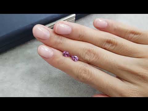 Pair of purple unheated sapphires 1.06 ct, Madagascar Video  № 1