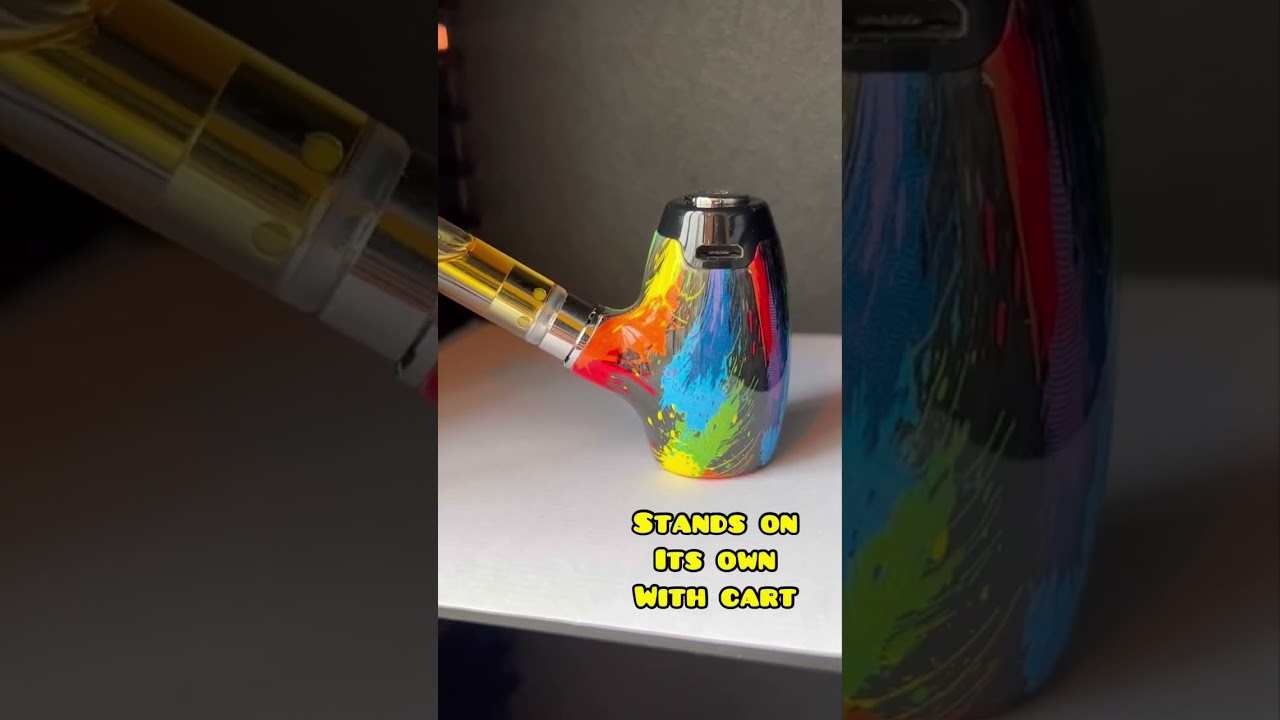 Paint Brush Strokes 510 Cart Battery that looks like an old tobacco pipe 