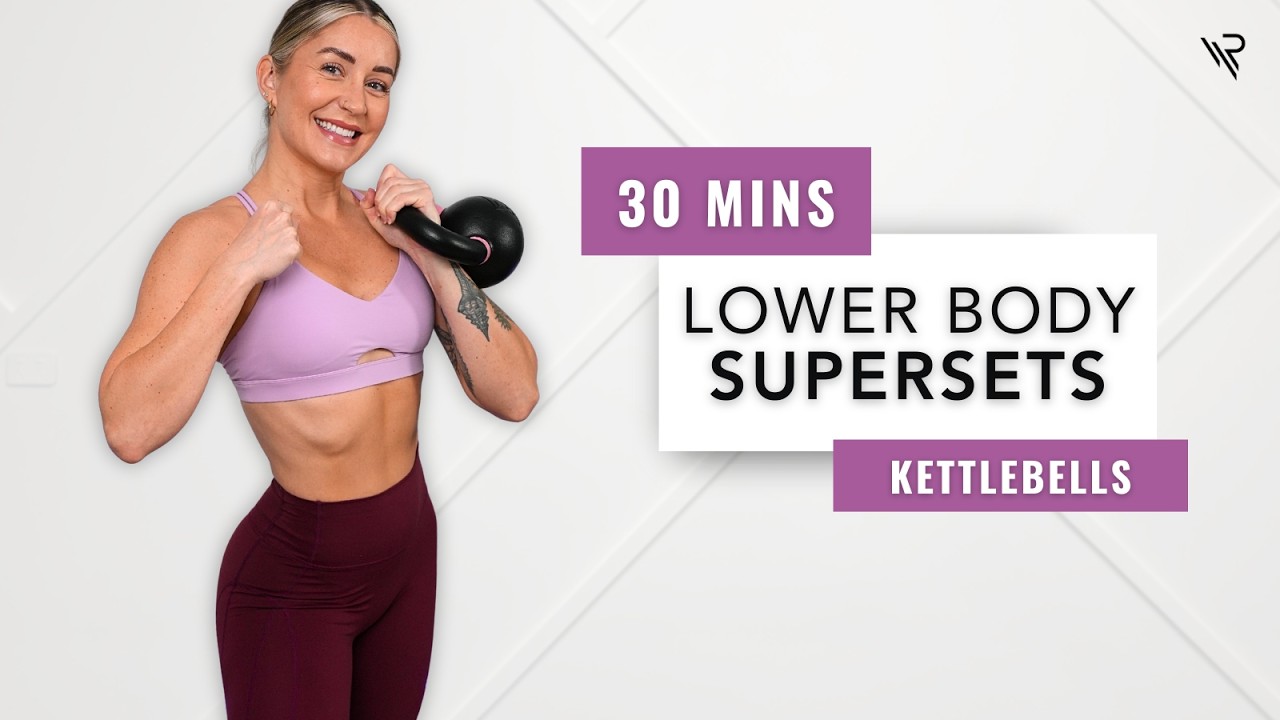 30 Min Lower Body Kettlebell Supersets Workout (Single Kettlebell)