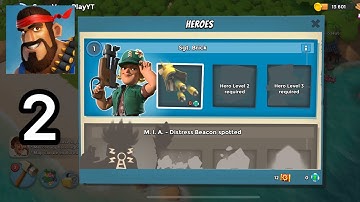 Boom Beach - Gameplay Walkthrough Part 2 - The first hero unlocked! (iOS, Android)