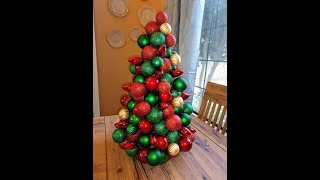 Dollar Tree Ornament Christmas Tree by Little Mrs DIY 261 views 5 years ago 2 minutes, 28 seconds