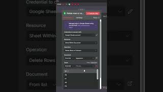 Automatically delete rows or columns in Google Sheets with n8n