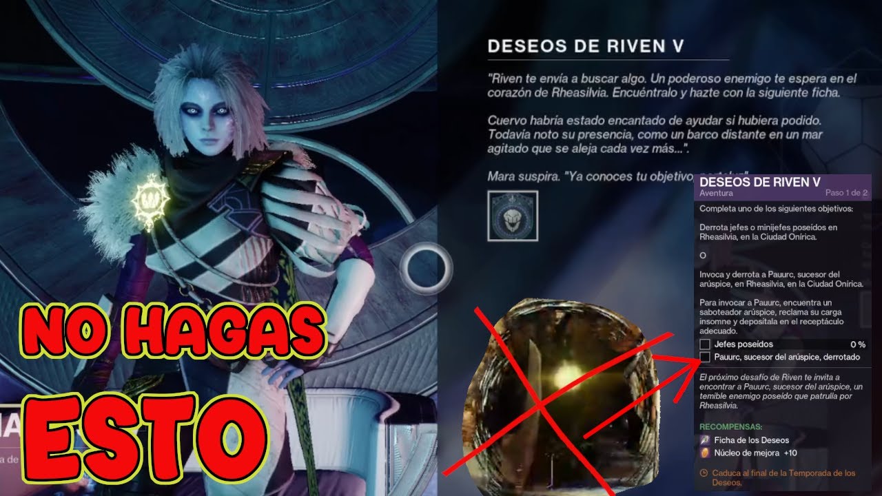GUIA EFICAZ semana 5 deseos de RIVEN. GUIA Y CONSEJOS. destiny - YouTube