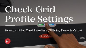 How-To | Check Grid Profile Settings on Fronius Pilot Card Inverters (GEN24, Tauro & Verto) (AUS)