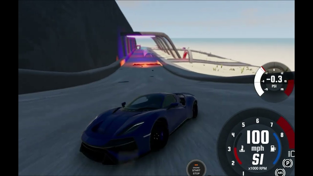 BeamNG Drive test to jump over fire