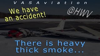 [REAL ATC] Cessna C152 CRASH and HEAVY FIRE at Brookhaven!!