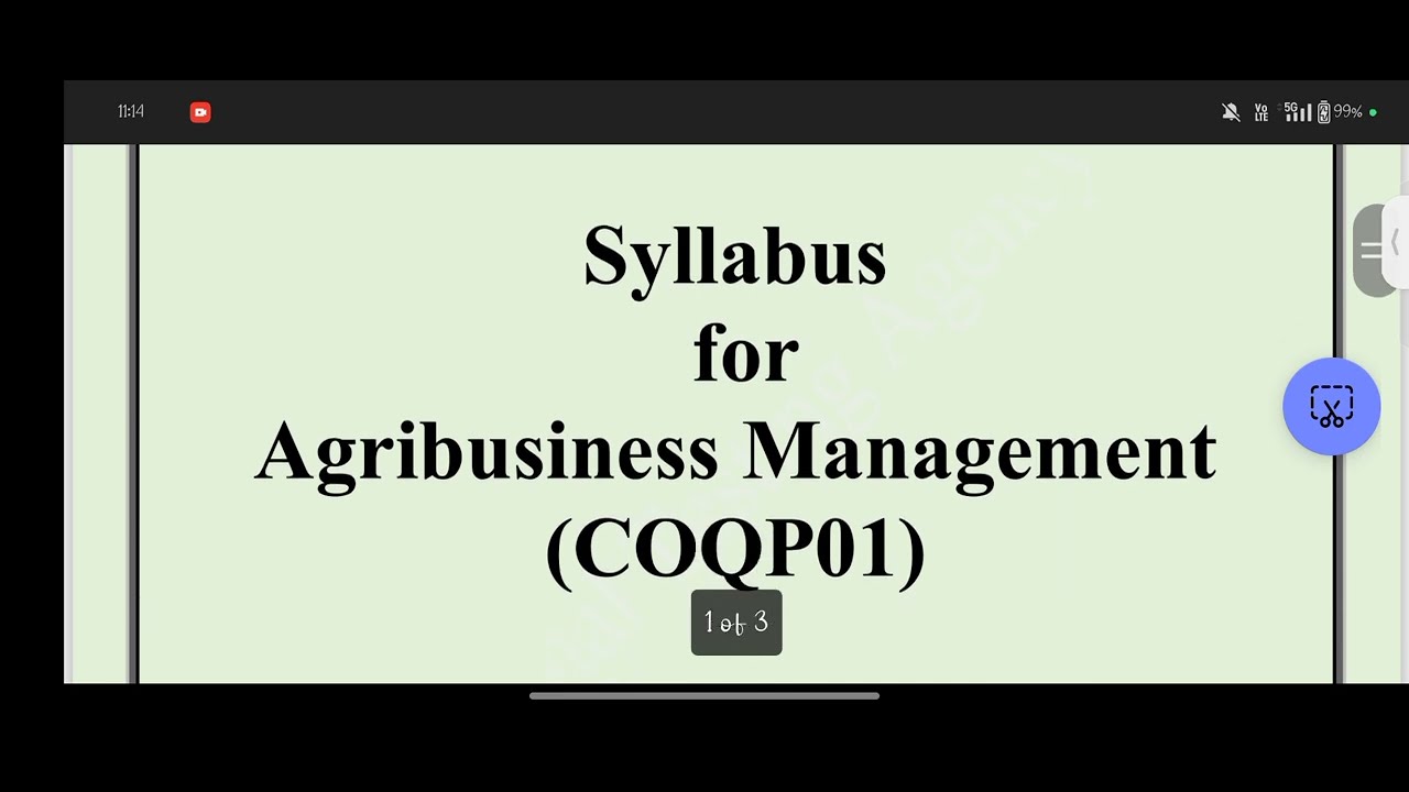 CUET PG AGRIBUSINESS MANAGEMENT SYLLABUS 2024-25 EXPLANATION - YouTube