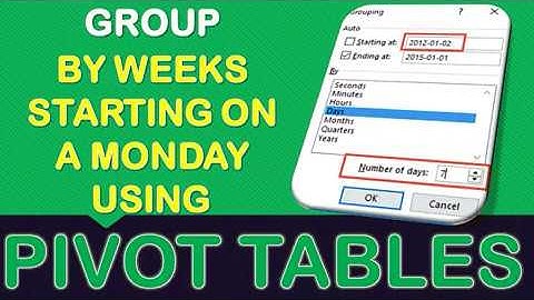 Group Sales by Weeks Starting on a Monday With Excel Pivot Tables