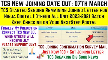 Finally TCS Start Sending Pending Joining Letter | TCS New Joining Date: 07/03/2023 | Joining Survey