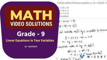 Grade 9 Mathematics Videos - Linear Equations In Two Variables Video Lessons  - Set 1605596895