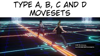 All Types Basic Attacks (A, B, C And D) - Jump Force