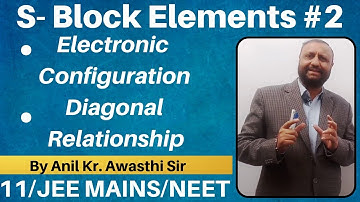 The s- Block Elements 02  : Electronic Configuration and Diagonal Relationship JEE MAINS /NEET