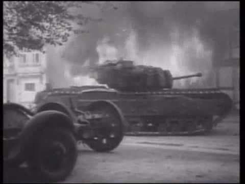 german SS tiger tank ace vs churchill in france WW...