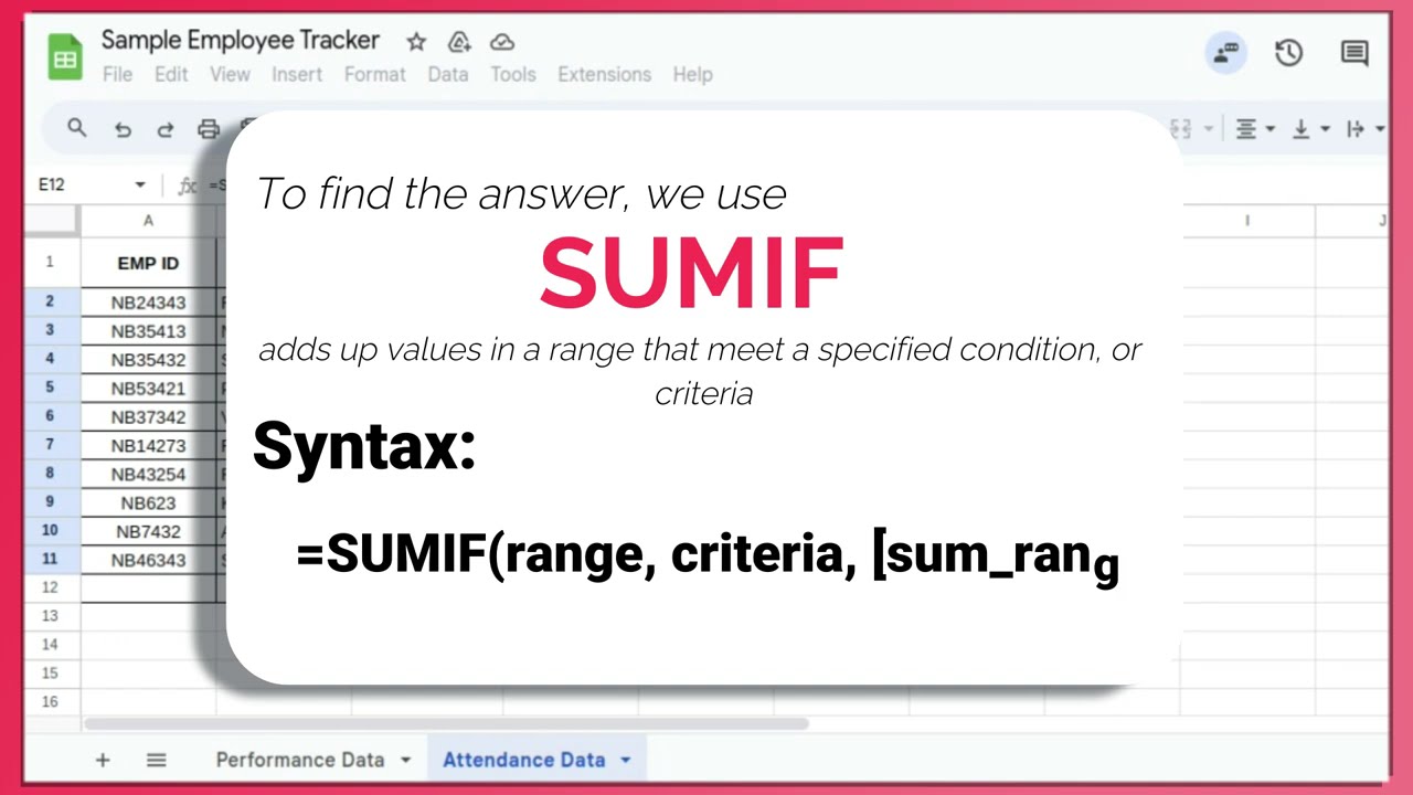 How to use SUMIF Function in Excel