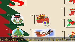 Merry Christmas Garage Door Magnets - 30Pcs All in One Garage Door Christmas Decorations Set - Weat