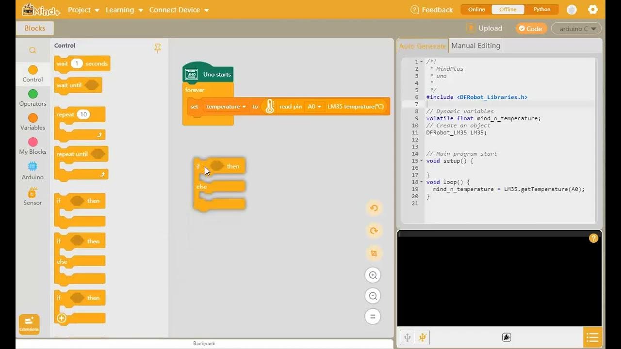 creating a basic program in mind plus for Arduino Uno - YouTube