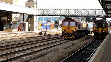 DB class 66223 with 66245 on arrival from barnetby with RHTT part 2