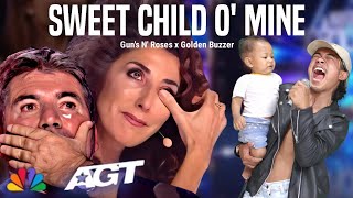 Golden Buzzer Filipino Contestant Makes Jury Cry When Singing Gun's N' Roses Song With Strange Baby