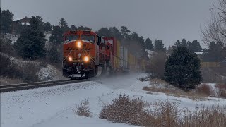 BNSF #7585 Lead’s The Reroute S-FRESCO1-04B Through Colorado Springs, CO 1/7/2025.