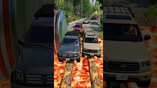 Cars vs Lava Pit Bollards 🔥💥 | Extreme BeamNG.Drive Crash Test #Shorts #beamngdrive #crash