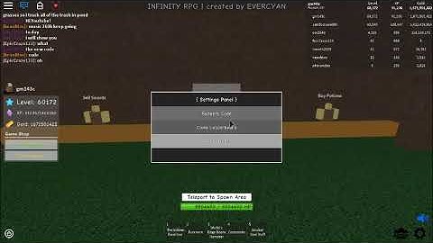 New Codes INFINITY RPG [ROBLOX]