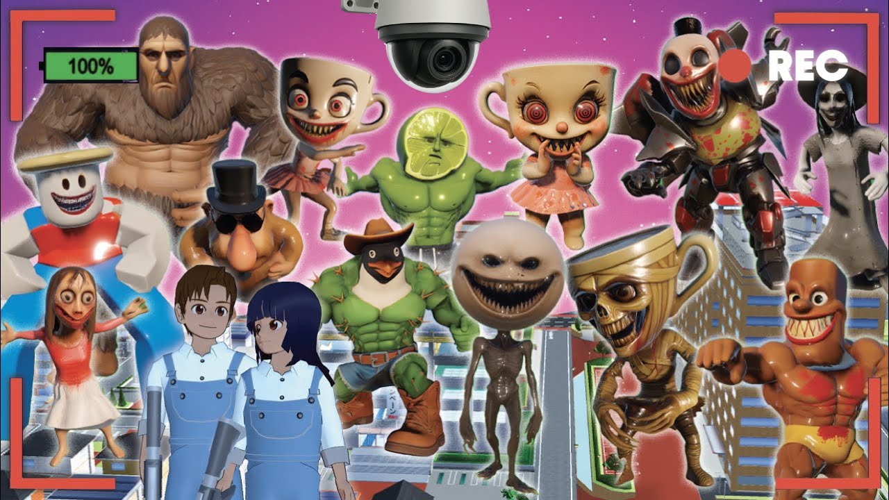 Юта Мио в панике 😱😱 Камера видеонаблюдения зафиксировала монстров и аномалии, атакующие город Сак...