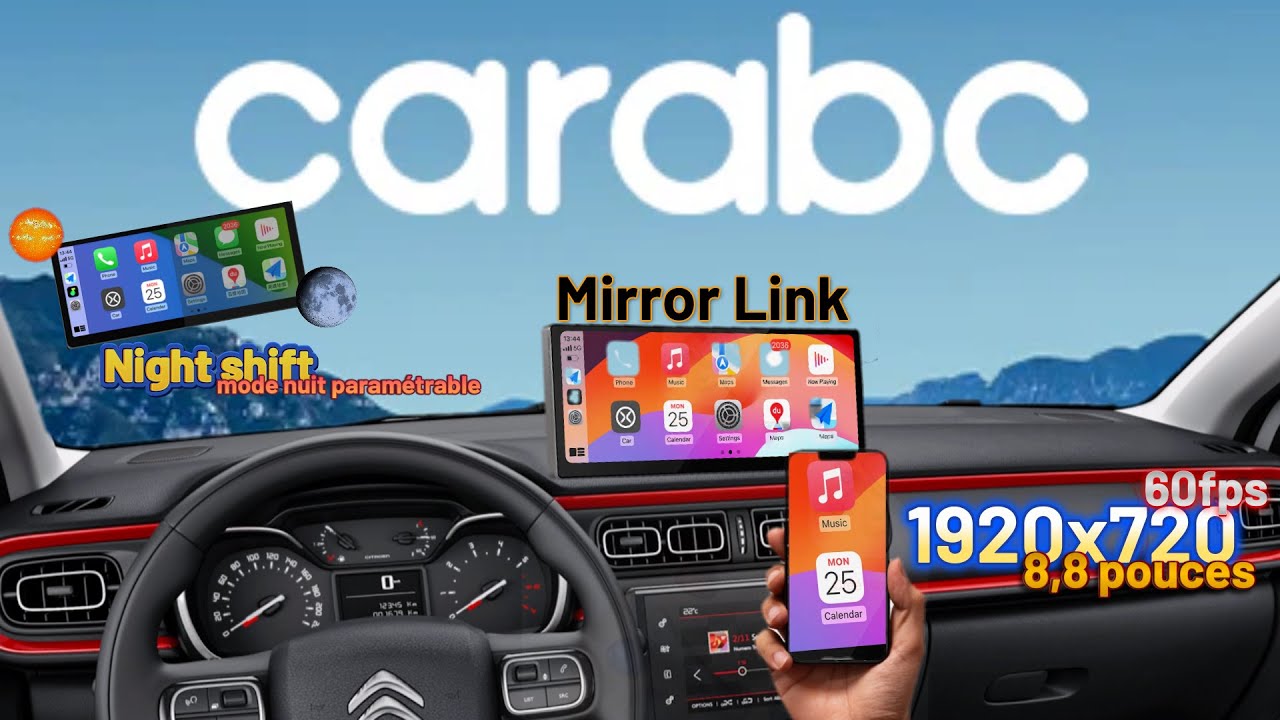 Écran Auto Android 11,3 Pouces 4G+64G – Carplay/Android Auto Sans Fil, Caméra De Recul 1080P, YouTube, Netflix, Mise à Jour OTA