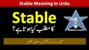 STABLE Meaning in Urdu/Hindi | Stable ka Matlab Kya Hota Hai? | Usage & Explanation