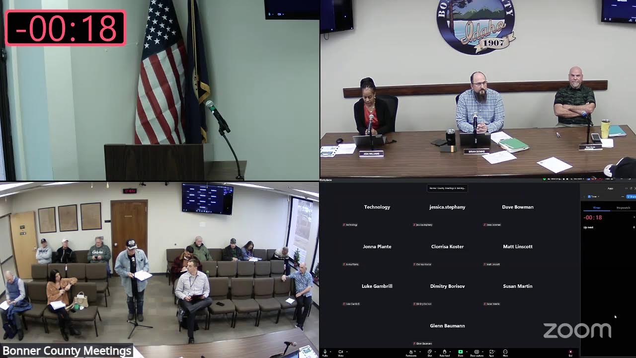 Bonner County Board of Commissioners Meeting 12/16/25 @ 9:00 AM