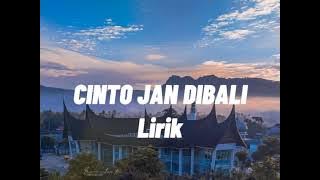 CINTO JAN DIBALI || Cover   Lirik Roby Erdison