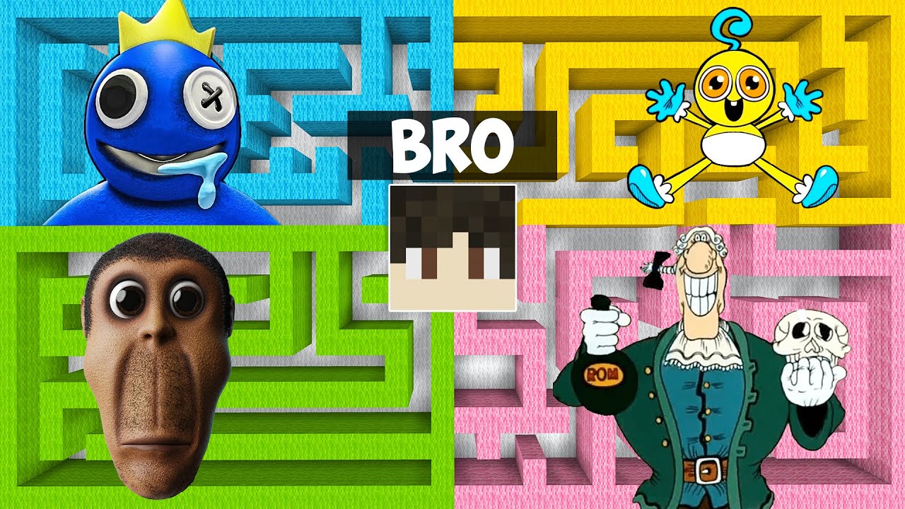 CHOOSE THE RIGHT MAZE BLUE RAINBOW FRIEND OBUNGA NEXTBOT BABY LONG LEGS ...