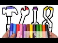 Car Mechanic I Mechanic&#39;s Supplies Drawing and Coloring / Akn Kids House