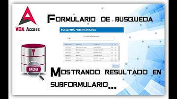 Formulario de Consulta (Mostrando resultados en Subformulario) 🎤