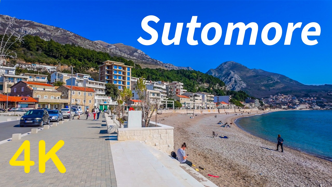 Сутоморе, Черногория в пешеходной экскурсии в формате 4K, февраль 2025 г.