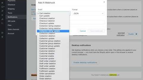 How to create a Shopify webhook