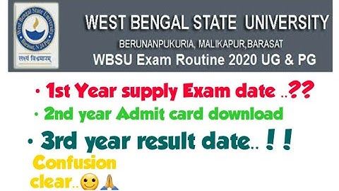 WBSU Part-1 Exam | Part-2 Admit download | Part-3 Result upload soon |