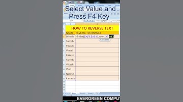 Reverse Text in Excel || Excel Trick & Tips #short #ytshorts #youtubeshorts  #youtubevideo  #viral