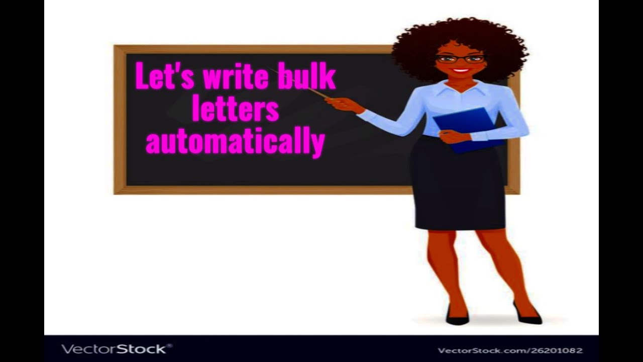 How to Write Bulk Letters automatically using Mail Merge for office and