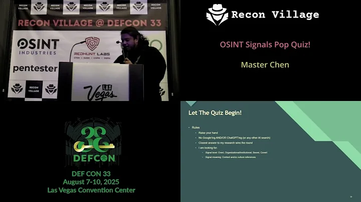 OSINT Signals Pop Quiz! – Master Chen – Recon Village 2025 @ DEFCON 33