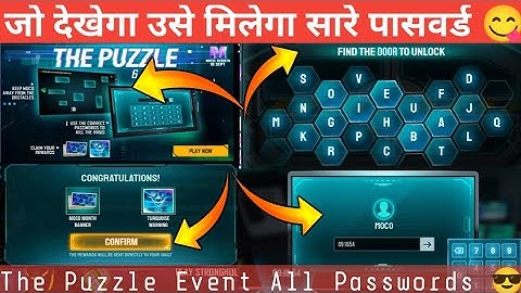 Free Fire New Event | The Puzzle Event Correct Password | How To Complete Puzzle Event